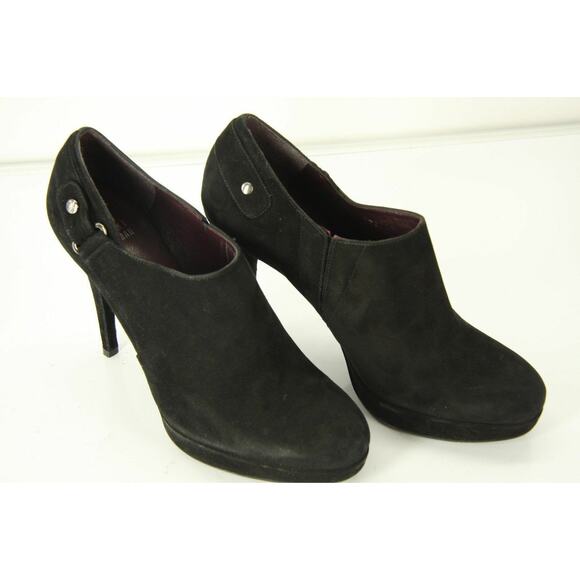 Stuart Weitzman Black Suede The Coverall Platform Ankle Heel Booties - Picture 8 of 10